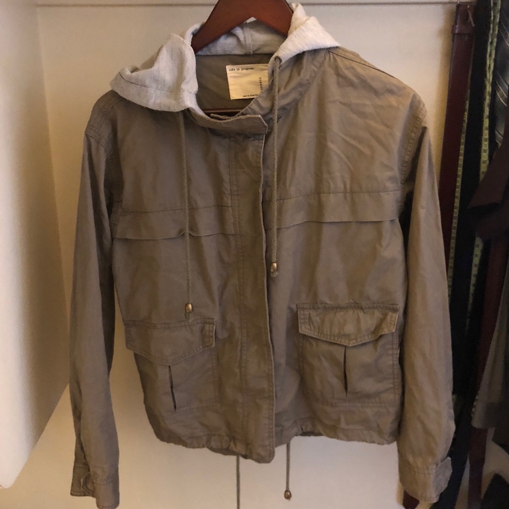 Military Jacket with Fleece Hoodie